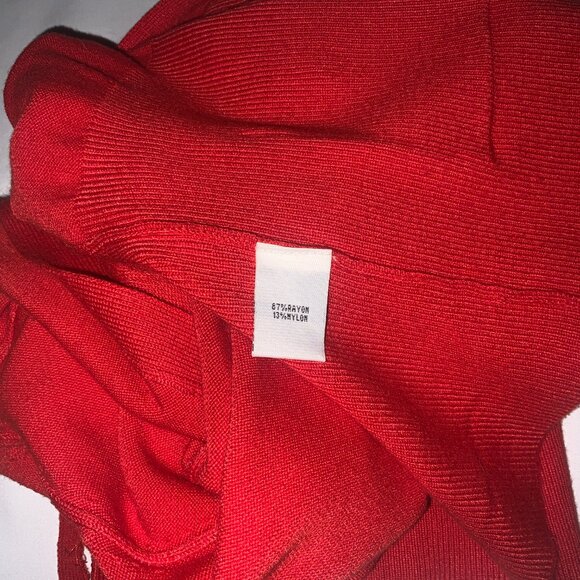 Kenneth Cole New York Red Kasper Women Cardigan Sweater Red 3/4 Sleeve Size L - Picture 9 of 11